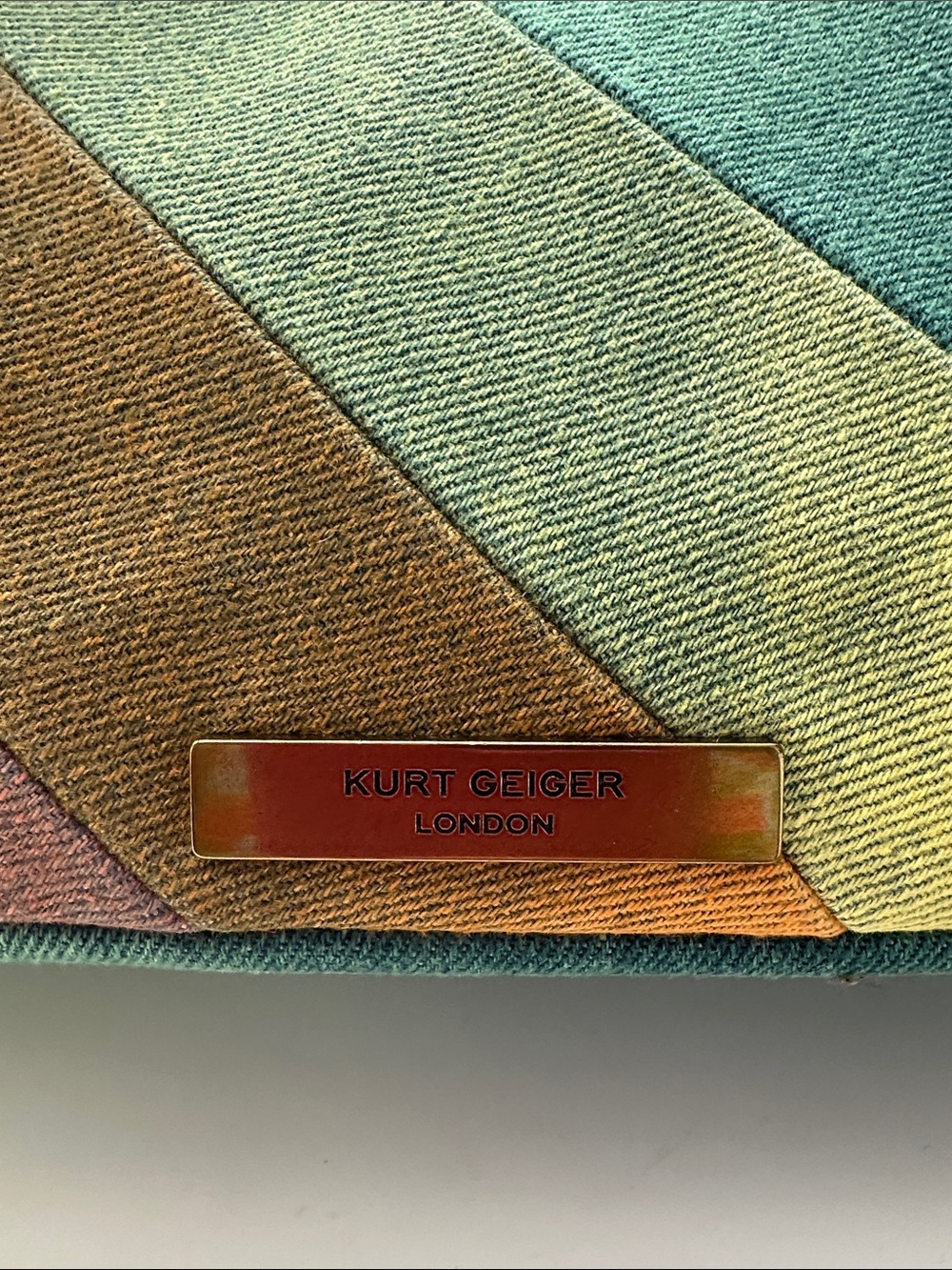 Stunning Kurt Geiger Kensington handbag in multi color denim. - Picture 6 of 13